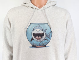 TwoAcreTees.com Thrasher The Shark In A Fish Bowl Ash Gray Pullover Hoodie