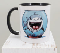 Thrasher The Shark In A Fish Bowl Black Handle Mug