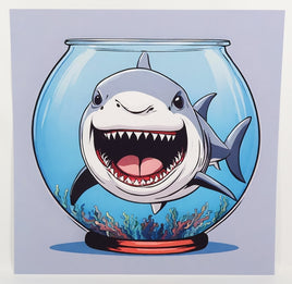 TwoAcreTees.com Thrasher The Shark In A Fish Bowl Textured Print