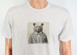 TwoAcreTees.com Truman The Old Timey Bear Light Granite T-Shirt