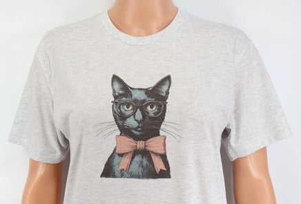 TwoAcreTees.com Victoria The Precious Black Cat Light Granite T-Shirt