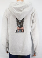 Victoria The Precious Black Cat Ash Gray Zipper Hoodie