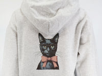 Victoria The Precious Black Cat Ash Gray Zipper Hoodie