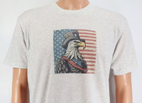 TwoAcreTees.com Victory The Steadfast Bald Eagle Light Granite T-Shirt