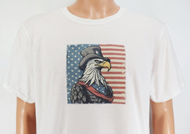 TwoAcreTees.com Victory The Steadfast Bald Eagle Crisp White T-Shirt