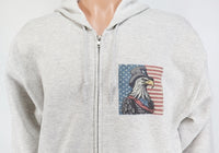 TwoAcreTees.com Victory The Steadfast Bald Eagle Ash Gray Zipper Hoodie