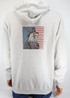 Victory The Steadfast Bald Eagle Ash Gray Zipper Hoodie