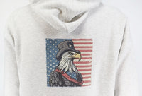 Victory The Steadfast Bald Eagle Ash Gray Zipper Hoodie