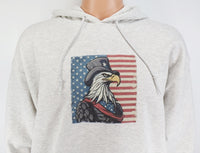 TwoAcreTees.com Victory The Steadfast Bald Eagle Ash Gray Pullover Hoodie