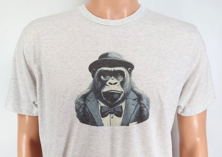 TwoAcreTees.com Vincent The Prestigious Gorilla Light Granite T-Shirt