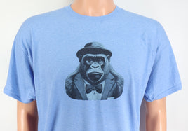 TwoAcreTees.com Vincent The Prestigious Gorilla River Blue T-Shirt