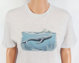 TwoAcreTees.com Whale Swimming In The Ocean Light Granite T-Shirt