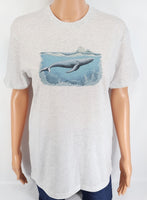 Whale Swimming In The Ocean Light Granite T-Shirt