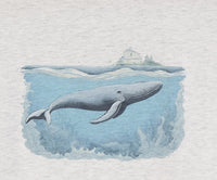 Whale Swimming In The Ocean Light Granite T-Shirt