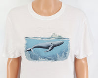 TwoAcreTees.com Whale Swimming In The Ocean Crisp White T-Shirt