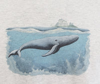 Whale Swimming In The Ocean Ash Gray Long Sleeve Shirt