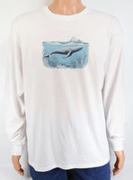 Whale Swimming In The Ocean Crisp White Long Sleeve Shirt