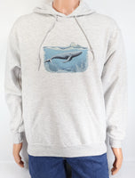 Whale Swimming In The Ocean Ash Gray Pullover Hoodie