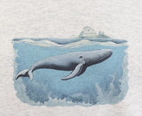 Whale Swimming In The Ocean Ash Gray Pullover Hoodie