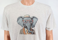 TwoAcreTees.com Wilbur The Fashionable Elephant Light Granite T-Shirt