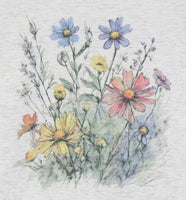 Yellow, Pink And Blue Wildflowers Light Granite T-Shirt