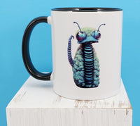 Willy The Wooly Worm Black Handle Mug