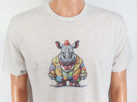 TwoAcreTees.com Winston The Scary Clown Rhino Light Granite T-Shirt