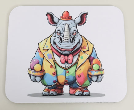 TwoAcreTees.com Winston The Scary Clown Rhino Mouse Pad