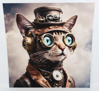 TwoAcreTees.com Wyatt The Steampunk Cat Textured Print