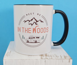 TwoAcreTees.com Meet Me In The Woods Black Handle Mug