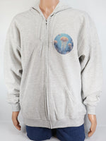 School Of Pink Jellyfish Ash Gray Zipper Hoodie - Front Only