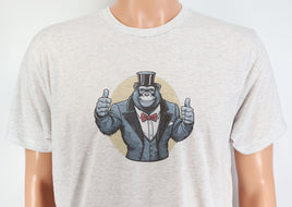 TwoAcreTees.com Horace The Friendly Gorilla Light Granite T-Shirt