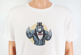 TwoAcreTees.com Horace The Friendly Gorilla Crisp White T-Shirt