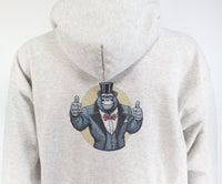 Horace The Friendly Gorilla Ash Gray Zipper Hoodie