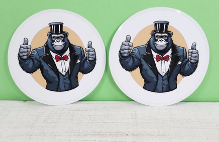 TwoAcreTees.com Horace The Friendly Gorilla Sticker Pair