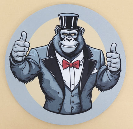 TwoAcreTees.com Horace The Friendly Gorilla Round Mouse Pad