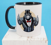 Horace The Friendly Gorilla Black Handle Mug