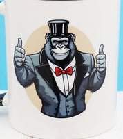 Horace The Friendly Gorilla Black Handle Mug