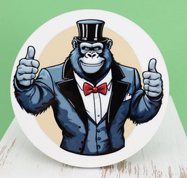 TwoAcreTees.com Horace The Friendly Gorilla Round Coaster