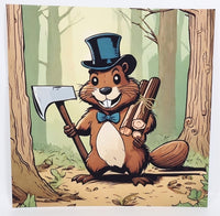 TwoAcreTees.com Flynn The Wood Chopping Beaver Textured Print