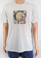 Astronaut Santa Claus In Outer Space Light Granite T-Shirt