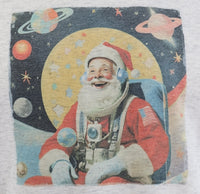 Astronaut Santa Claus In Outer Space Light Granite T-Shirt