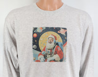 Astronaut Santa Claus In Outer Space Ash Gray Long Sleeve Shirt