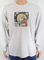 Astronaut Santa Claus In Outer Space Ash Gray Long Sleeve Shirt