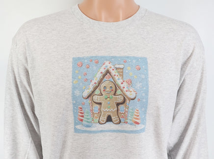 Nutmeg The Festive Gingerbread Man Ash Gray Long Sleeve Shirt