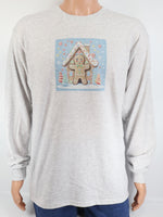 Nutmeg The Festive Gingerbread Man Ash Gray Long Sleeve Shirt