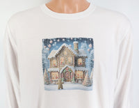 Yule The Gingerbread Man With A Mansion Crisp White Long Sleeve Shirt